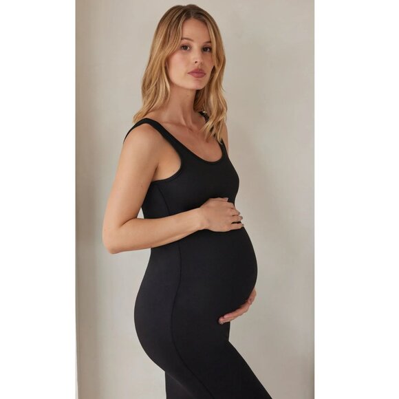 BUMPSUIT The Maternity Black Double Lined Brushed Jersey Midi Dress Size M - Picture 4 of 9